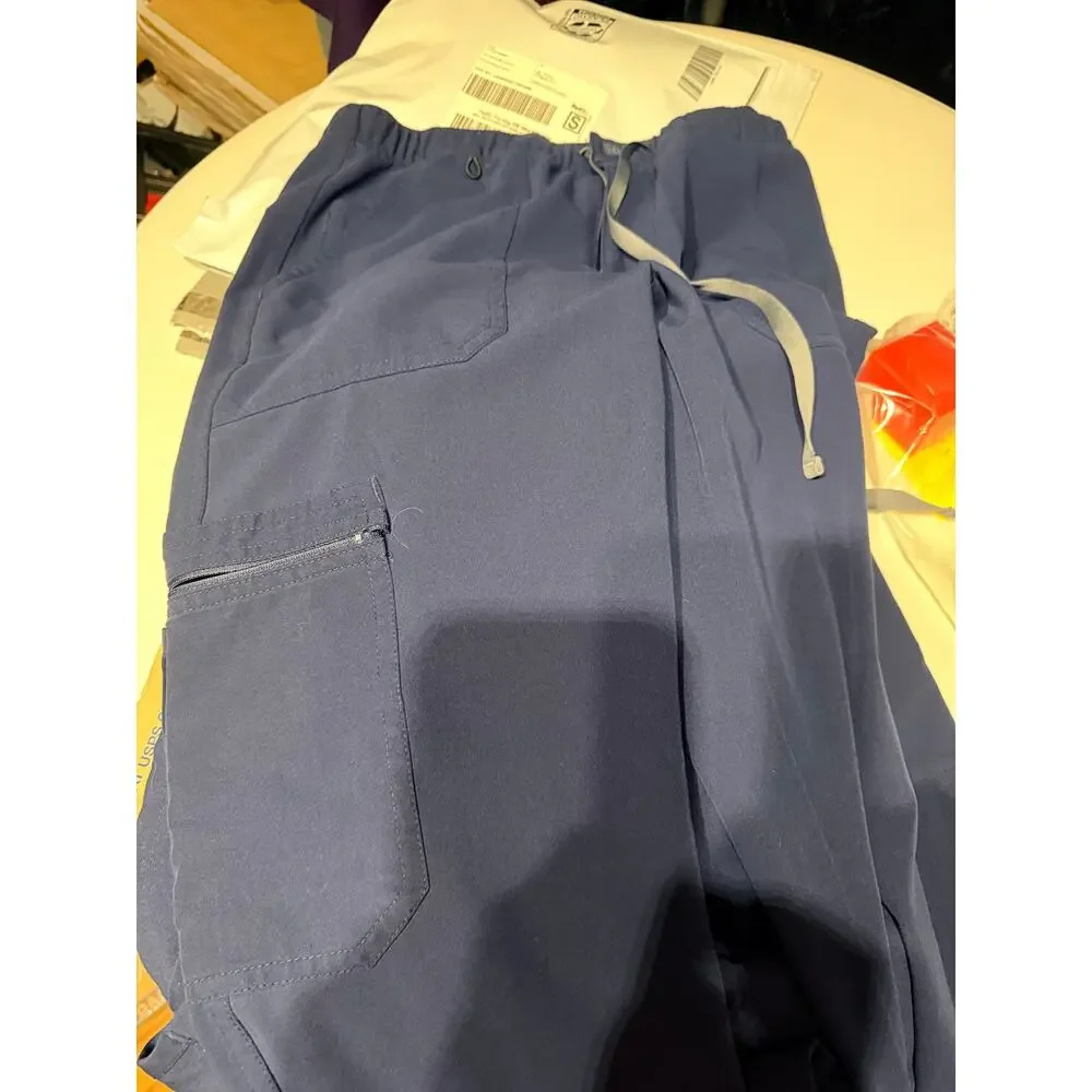 FIGS Cairo Cargo Scrub Pants Mens XS Regular Navy 9 Pocket EUC